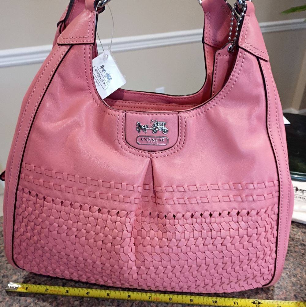 NWT Coach Maggie Madison Woven Leather Bag - Picture 7 of 16
